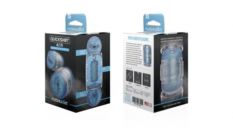 Fleshlight Quickshot Alien Butt/Mouth - Metallic Blue Freaks Male Masturbators | ISRAEL SY2910378